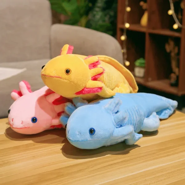 45cm Cute Salamander Plush Toys Simulation Dinosaur Ambystoma Stuffed Doll Kawaii Mexicanum Axolotl Animal Dolls Gift For Kids - Image 2