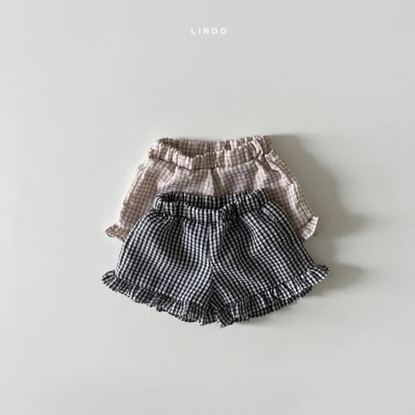 Baby Girl Plaid Clothes Set Casual Ruffle Sleeves T-shirt Top Shorts Girl Simple Set Kid Summer Bebes Accesorios Recien Nacido - Image 3