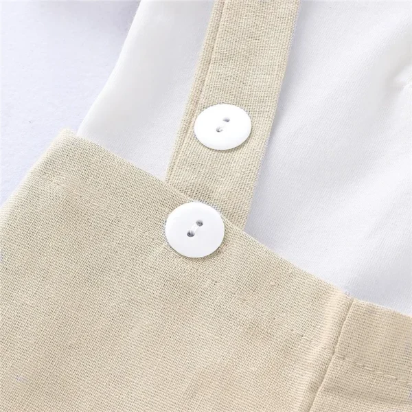 0-24 Months Newborn Baby Boy Gentlemen Clothes Set Bowtie Short Sleeve Cotton Romper+Suspender Pant Toddler Summer 2PCS Outfits - Image 2