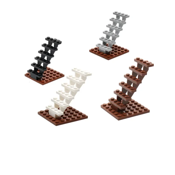 4pcs Staircase MOC Bricks 7x4x6 House Stairs Straight Open 30134 Steps Ladder Modular My City Building Block DIY Bricks Toy - Image 6