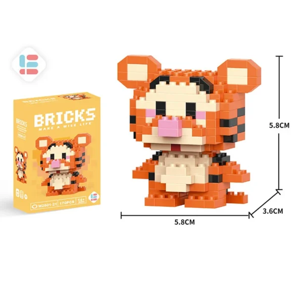 Disney Building Blocks Toys Anime Figure Image Donald Duck Pooh Bear Stitch Dolls Children Puzzle Assembly Toy Bricks Wholesales - Image 5
