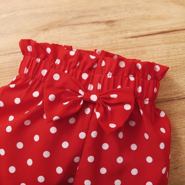 0-18 Months Newborn Baby Girl Cute Polka Dot Summer Outfit Set Short Sleeve Bodysuit+Pants+Headband Toddler Girls Clothing - Image 4