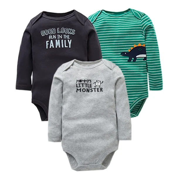 Spring Autumn Baby Bodysuits 3/4/5PCS Long Sleeve Baby Boy Girl Clothes 100% Cotton Newborn Body Infant 0-24Month Bebe Jumpsuit - Image 3