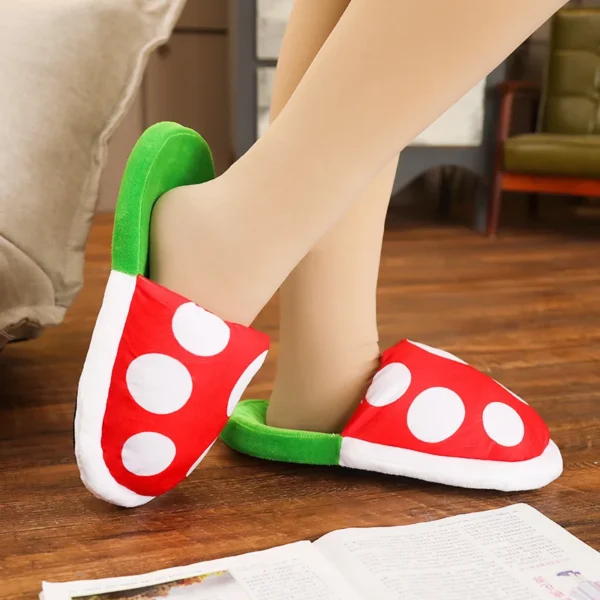 Mushroom Home Slippers Plush Piranha Plant Plush Creative Shoes Toys for Kids Peluche Stuffed Toy Kids Gift - Image 5