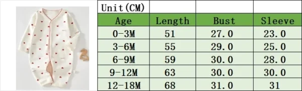 Baby Rompers for Girls Whole Love Print Bodysuit & One piece Long Sleeve Newborn Outfit for Outdoor Clothes Spring Autumn Summer - Image 6