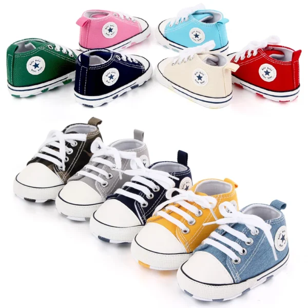 New Baby Shoes Boys Girls Classic Canvas Casual Sneakers Newborn First Walker Toddler Soft Sole Non-Slip Walking Shoes D2486 - Image 3