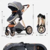 Luxury Baby Stroller 2 in 1 Foldable Stroller High landscape Newborn Baby Bassinet Puchair Lightweight baby cart with comfort - Image 5