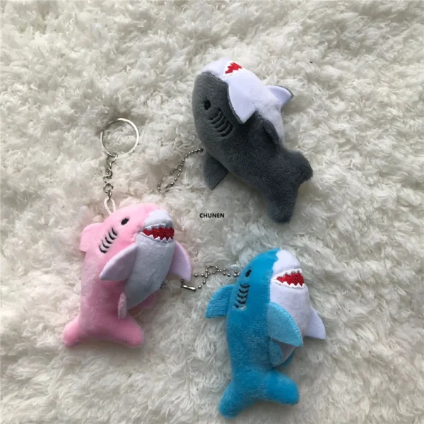 3Colors- Cute Plush Shark Toy Soft Stuffed Animal Key Chain For Birthday Gifts Doll Gift For Children