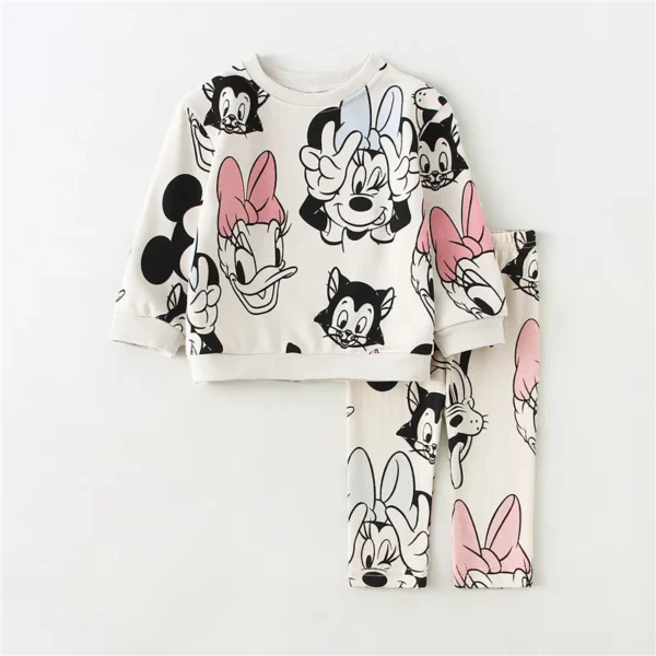 2Pcs Sweet Girl Minnie Print Clothes Cotton Long Sleeve Top + Leggings Toddler Girl Clothing Sets - Image 6