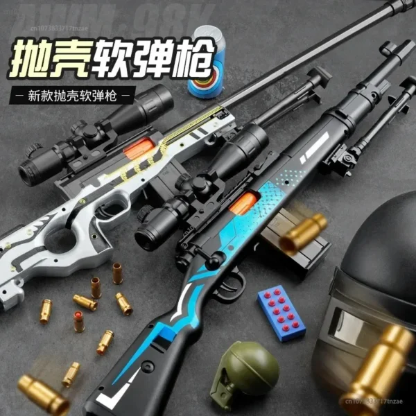 2024 New M416 Shell Ejection Soft Bullet Gun AKM Fireable Rifle Boy 98K Sniper Rifle Simulation Gun Firearm Model Children's Toy - Image 2