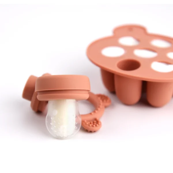 Latest Animal Design Bear Set Fruit Feeder Breast Milk Freezer Tray Food Soup Silicone Freezer Tray Silicone Popsicle Mold - Image 3