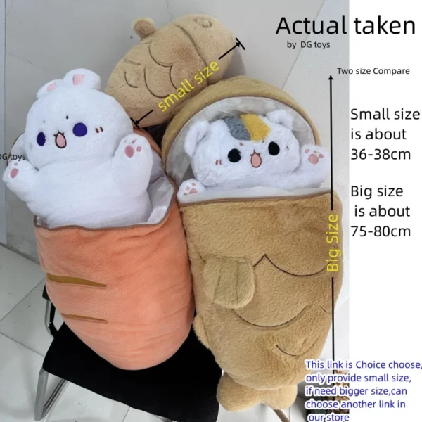 1pc 40/60/80cm Japan Taiyaki Cat Plush Toy Anime Figure Cat Hiding in Cushion Bag Ferry Bunny Carrot Animal Plushie Throw Pillow - Image 6