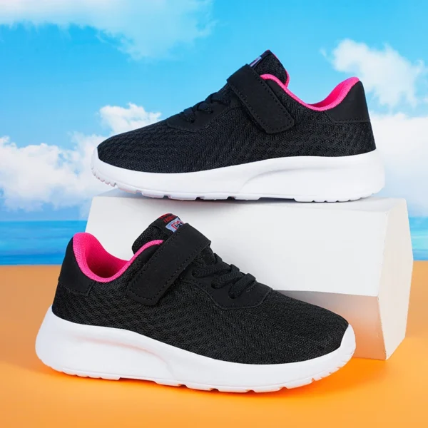 Boys' Breathable Running Shoes Lightweight Girls' Sports Shoes Seasonal Outdoor Children's Black Mesh Breathable Casual Shoes - Image 5