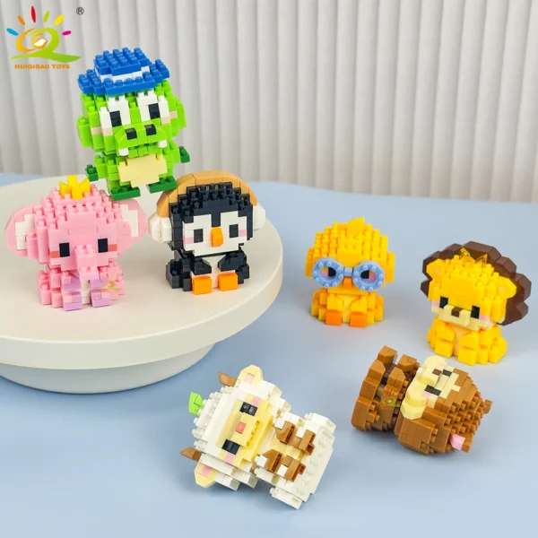 HUIQIBAO Mini Cute Anima Micro Building Blocks 3D Diamond Model LION Bricks DIY City Construction Toys for Children Kids Gift - Image 3