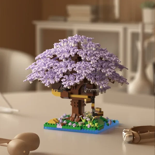 Cherry Blossom Tree House Building Microparticle Building Blocks Compatible with LEGO Girls Series High difficulty Assembly Toys - Image 3