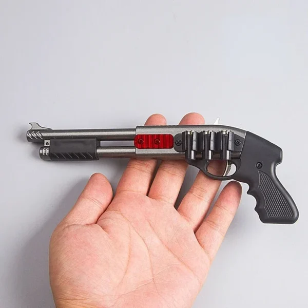 Mini Alloy Rubber Band Rifle Sprayer 8 Bursts Rubber Toy Gun Miniature Pistol Model Ornaments Toy Gun For Boys Chrismas gift - Image 2