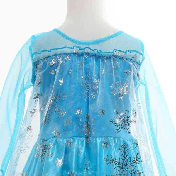 Disney Girls Elsa Princess Dress for Long Sleeve Kids Birthday Cosplay Frozen Costume Fancy 2024 Carnival Dress Up Party Costume - Image 6