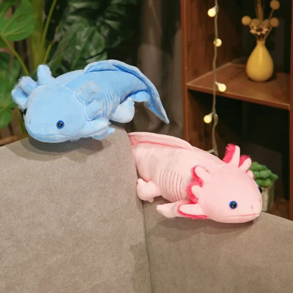 45cm Cute Salamander Plush Toys Simulation Dinosaur Ambystoma Stuffed Doll Kawaii Mexicanum Axolotl Animal Dolls Gift For Kids - Image 4