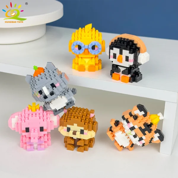 HUIQIBAO Mini Cute Anima Micro Building Blocks 3D Diamond Model LION Bricks DIY City Construction Toys for Children Kids Gift - Image 5