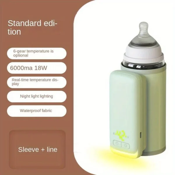 Portable and Fast Night Milk Dispenser Rechargeable Intelligent Constant Temperature Milk Bottle Heating and Insulation Sleeve - Image 5