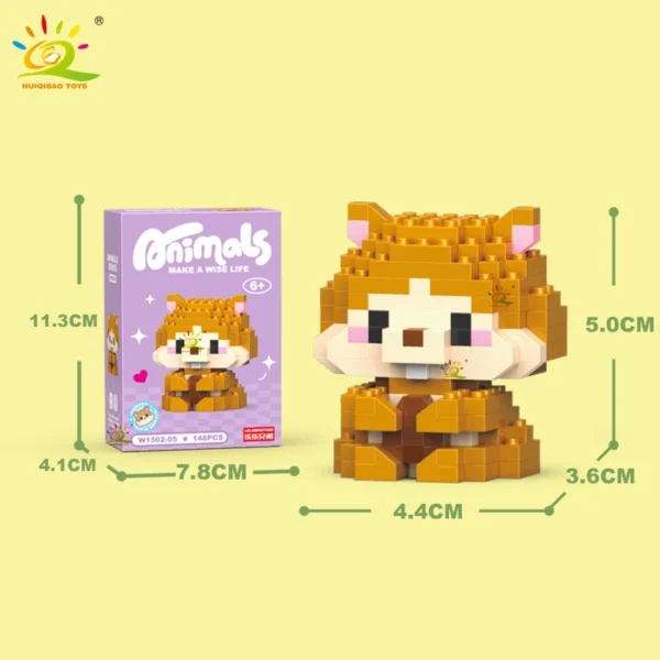 HUIQIBAO Mini Cute Anima Micro Building Blocks 3D Diamond Model LION Bricks DIY City Construction Toys for Children Kids Gift - Image 6
