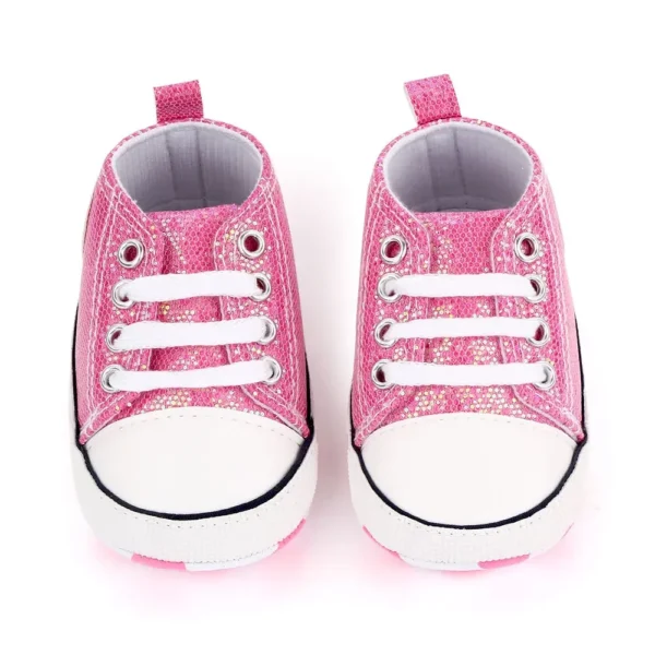 2024 Newborn Sequined Canvas Baby Sneakers Casual Baby Boys Girls Toddler Multi-Color Soft Sole Non-slip Walking Shoes 0-18Month - Image 2