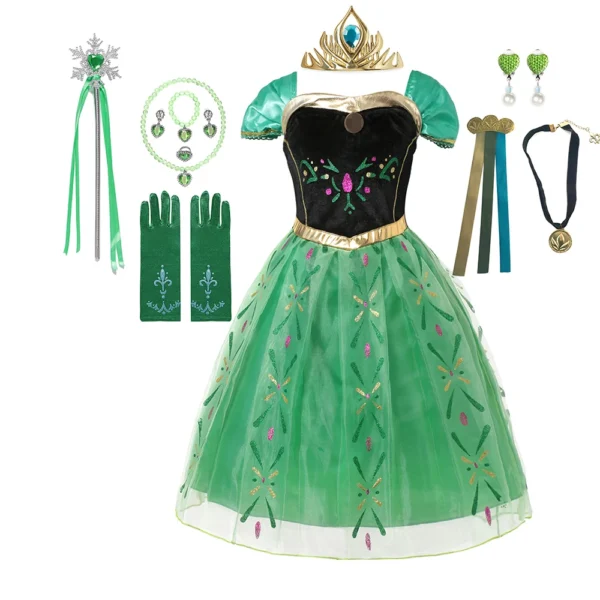 Disney Frozen Elsa Anna Costume For Kids Girl Fancy Birthday Party Gown Princess Dress Carnival Party Children Clothing 2023 - Image 6