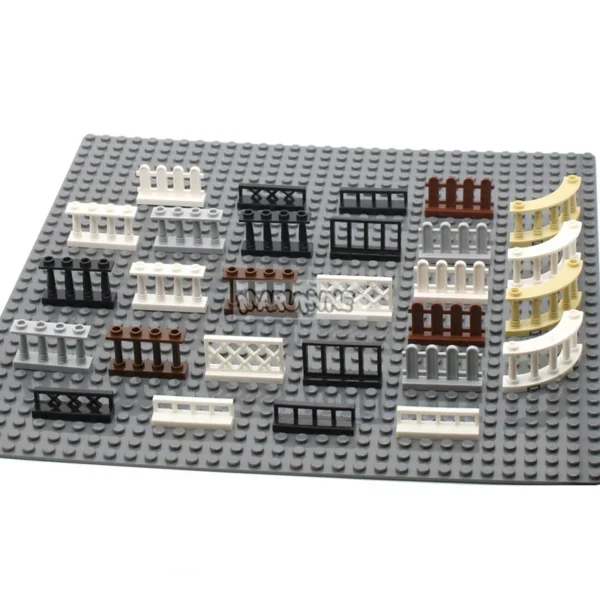 Marumine 30PCS MOC Bricks City Fence Accessories Railing Stairs House Pieces Garden Military Building Blocks Parts 30056 33303 - Image 3