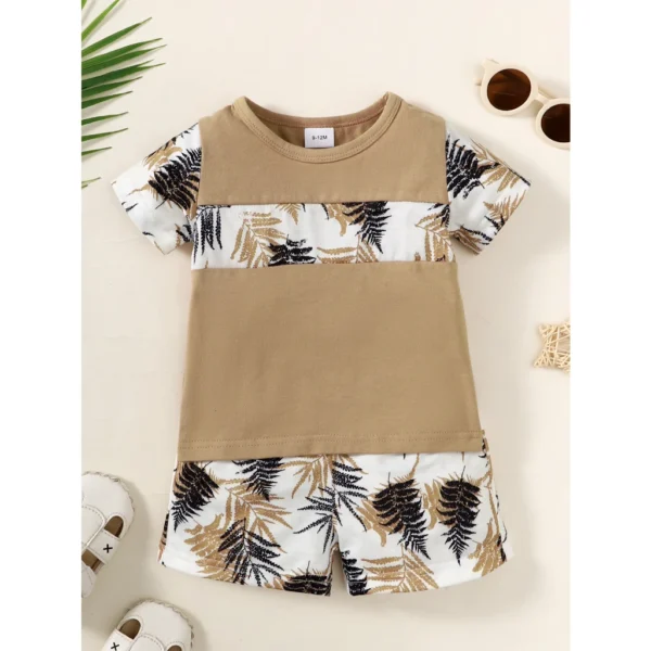 1-3 Years Baby Boy Clothes Set Short Sleeves Top+Shorts 2PCS Summer Daily Casual Outfit Toddler Boy Beach Style Clothing - Image 2