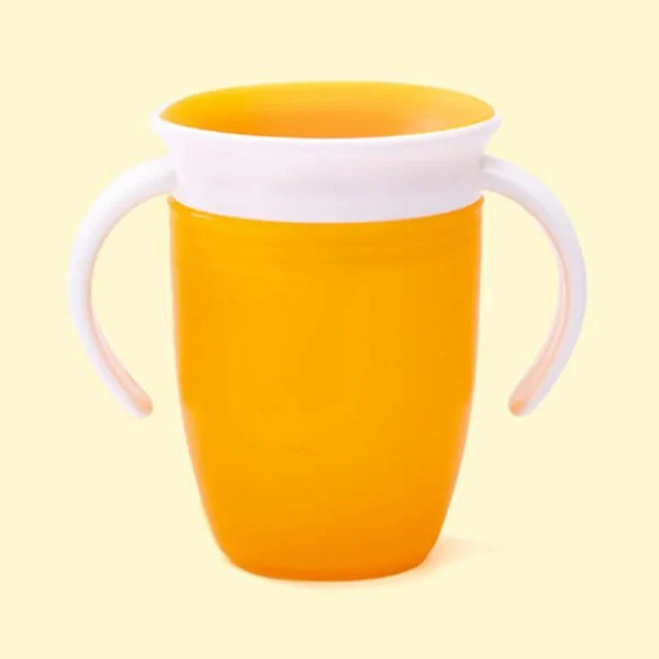 360 Degrees Can Be Rotated Baby Learning Drinking Cup with Double Handle Flip Lid Leakproof Silicone Infants Water Cups Bottle - Image 5