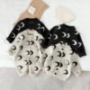 Spring And Autumn Newborn Baby Girls Boys Baby Romper Elastic O-neck Coat Long Sleeved Cotton Knitted Korean Fashion Soft Casual