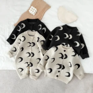 Spring And Autumn Newborn Baby Girls Boys Baby Romper Elastic O-neck Coat Long Sleeved Cotton Knitted Korean Fashion Soft Casual