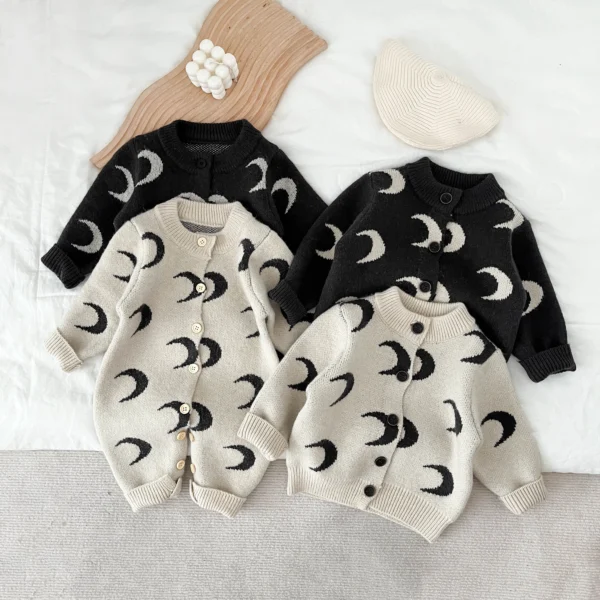 Spring And Autumn Newborn Baby Girls Boys Baby Romper Elastic O-neck Coat Long Sleeved Cotton Knitted Korean Fashion Soft Casual
