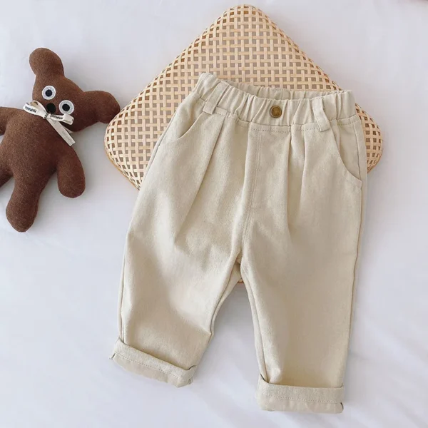 MILANCEL Solid Kids Pants for Boys and Girls  Four Seasons Elastic Waist Casual Toddler Baby Trousers Clothes for 1-6 Years - Image 2