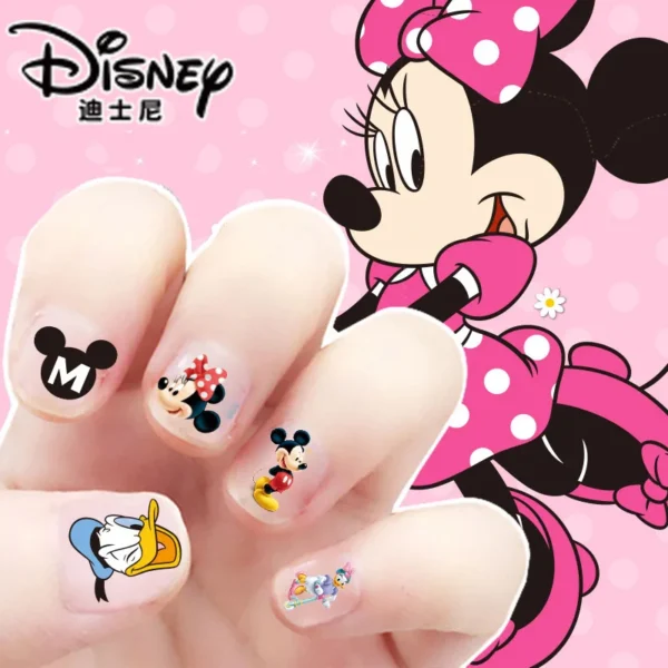 Disney girls cartoon frozen Makeup Toy Nail Stickers Toy Princess Mickey Minnie Mouse for kids gift - Image 2