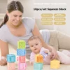 Baby blocks touch toys soft cubes for children montessori bebe kids Toy Building Blocks 3D Massage Rubber Vinyl bath Squeeze Toy - Image 2