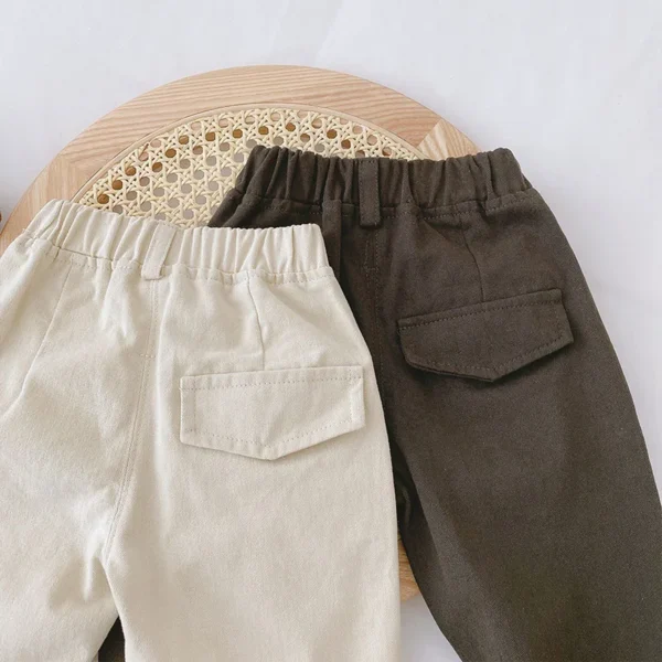 MILANCEL Solid Kids Pants for Boys and Girls  Four Seasons Elastic Waist Casual Toddler Baby Trousers Clothes for 1-6 Years - Image 3