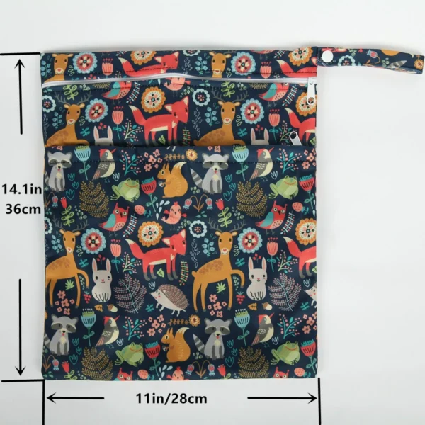 [Sigzagor]Wet Dry Bag With Two Zippered For Baby Diapers Nappies Waterproof Reusable 36cmx29cm - Image 6