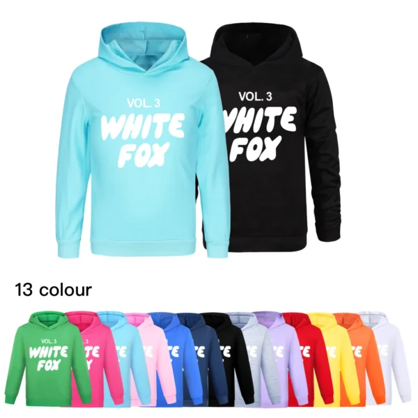 New children vol.3 white f0x Hoodies Tees Cotton Boys Spring Clothes Shirts Teen Girls T-Shirt Little Kids Hooded Tops3777