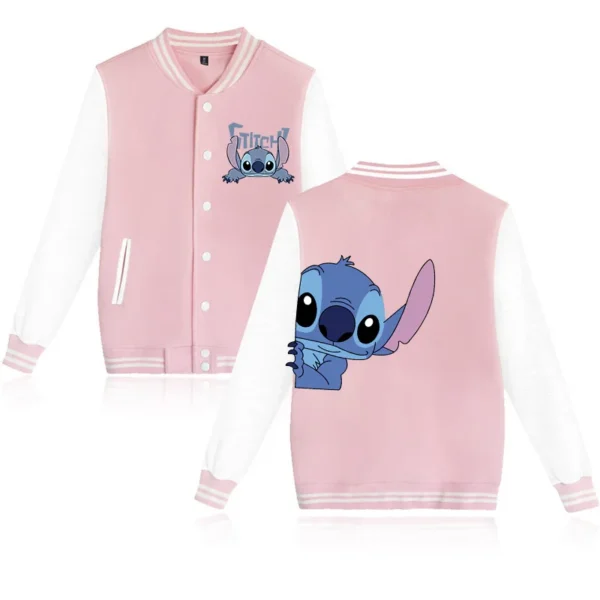 Disney Stitch Hoodie Children Baseball Jacket Men Women Sweatshirt Kids Boys Girls Harajuku Jackets Streetwear College Coats - Image 4