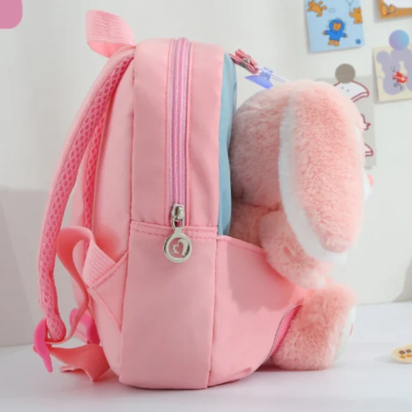 Plush 3D Rabbit Backpack for Boys Girls Kids Children SchoolBag Cute Bow Tie Cartoon School Bags Kindergarten Preschool Baby Bag - Image 4