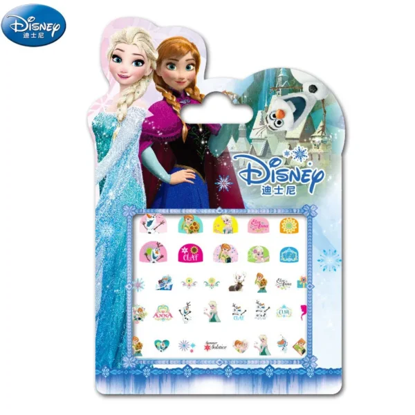 Disney girls cartoon frozen Makeup Toy Nail Stickers Toy Princess Mickey Minnie Mouse for kids gift - Image 4