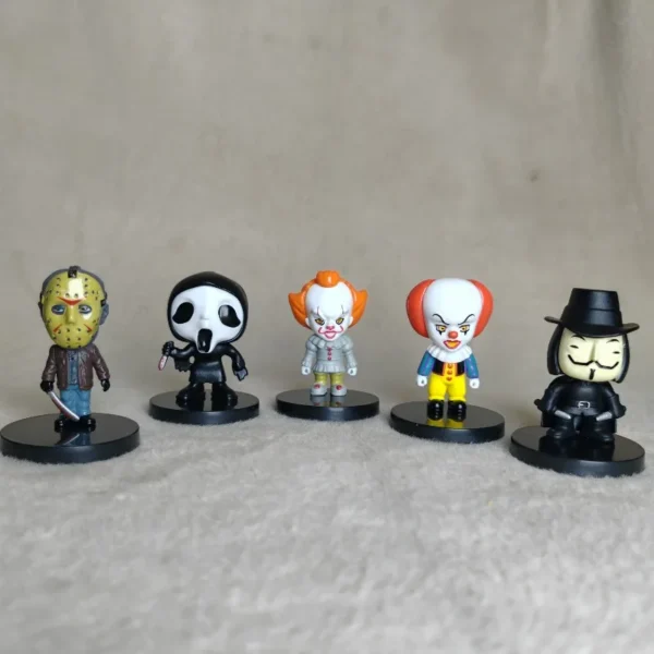 10pcs/set High Quality Horror Movie Characters V for Vendetta Chucky Freddy Jason Scary Saw PVC Action Figures Toys - Image 3