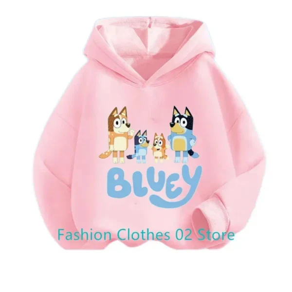 2-13 Year Boys Girls Hoody Bluey Anime Figure Kids Hoodies Spring and Fall Fashion Thin Section Cute Cartoon Pattern Sweatshirts