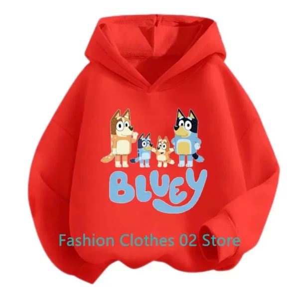 2-13 Year Boys Girls Hoody Bluey Anime Figure Kids Hoodies Spring and Fall Fashion Thin Section Cute Cartoon Pattern Sweatshirts - Image 4
