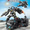Compatible with Lego 585Pcs City Police Station SWAT Truck Car Building Blocks DIY Toys for Boys Kids Gifts - Image 5