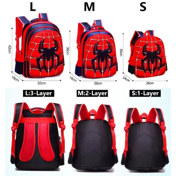 3D three-dimensional cartoon spider schoolbag set of children's schoolbag cute boys cartoon shoulder bag - Image 6
