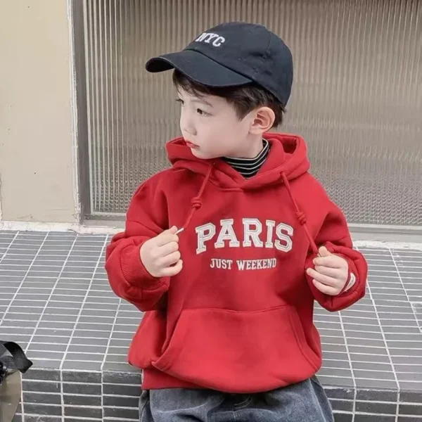 Korean Style Loose Letter Print Hooded Newborn Baby Hoodies Long Sleeve Autumn Winter Infant Sweatshirt for Boys Girls - Image 6