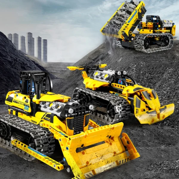 520pcs 3 in 1 City Technical RC Robot Excavator Racing Car Building Blocks Remote Control Bulldozer Truck Bricks Toys For Kids - Image 4
