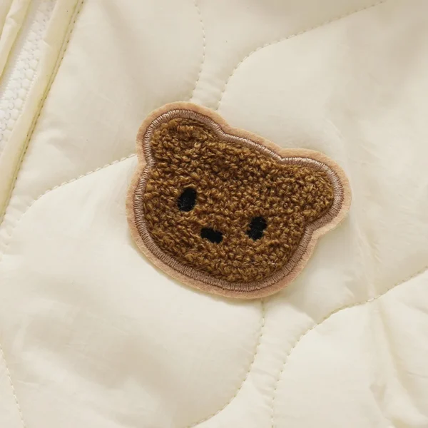 ﻿ Winter Baby Outwear Clothing Fur Lining Warm Thick Toddler Girl's Boy's Rompers Cartoon Bear Infant Jumpsuit - Image 5